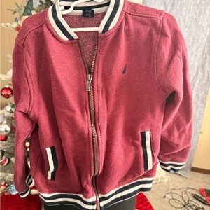 Nautica Kids Burgundy Jacket with Striped Trim